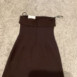 xs mini brown dress 