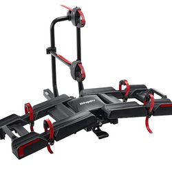 BougeRV 2'' Ebike Rack Hitch with Ramp for Car SUV Truck, Electric Bike Rack for 2-Bikes, Max Load 90kg/200lbs, Easy Use, Tilting & Foldable Hitch Bik