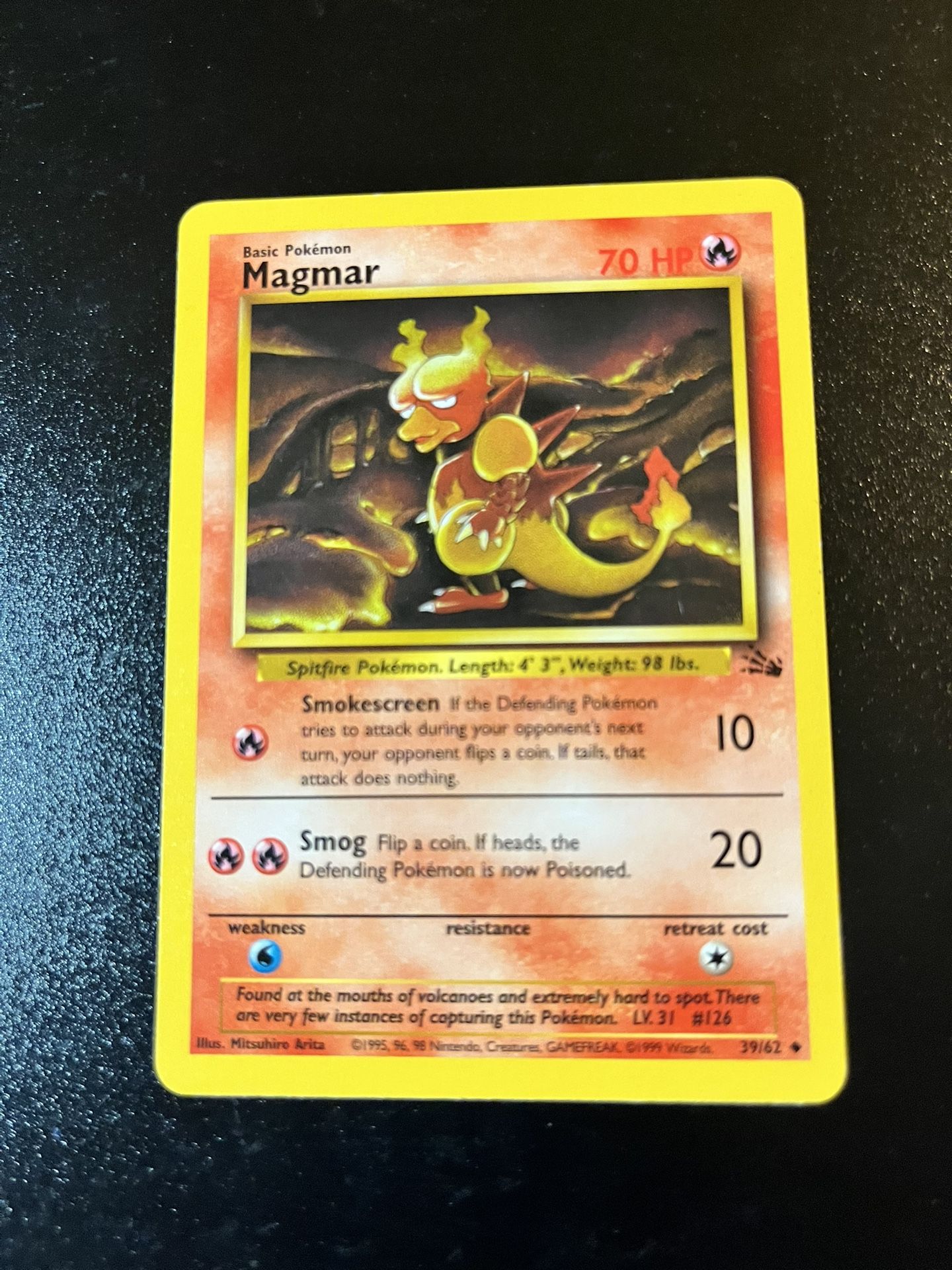 1999 VintagevMagmar 39/62 Pokemon Fossil NM