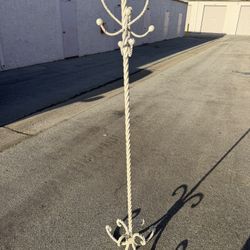 Vintage White Iron Coat Stand 