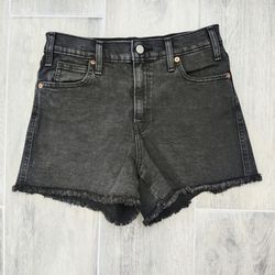 Levi's Black High-Rise Denim Cutoff Shorts