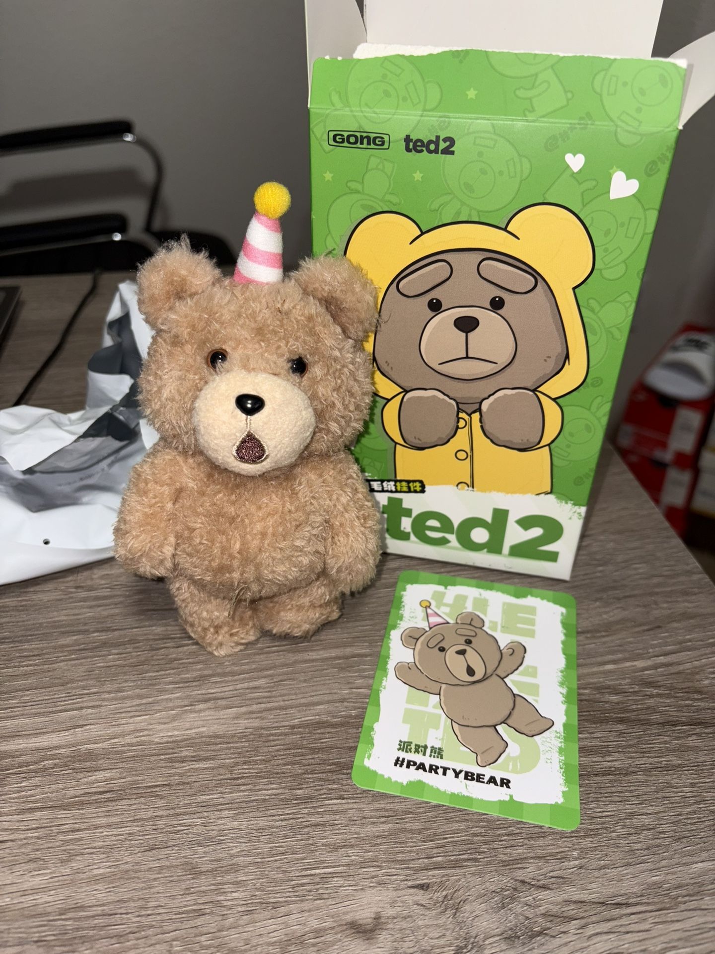100% AUTHENTIC Pop Mart Ted2 Teddy Bear Action Series Party Bear Plush Pendant