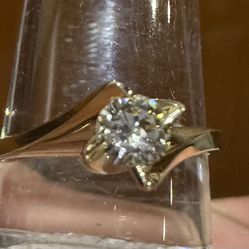 VINTAGE .30ct NATURAL Diamond Ring 14k Gold VVS2 F Color STYLECREST