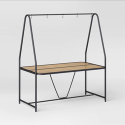 Rectangle A-Frame Pergola Outdoor Patio Dining Table Black