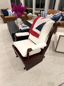 White Pottery Barn Glider Chair, with Removable Washable Covers
