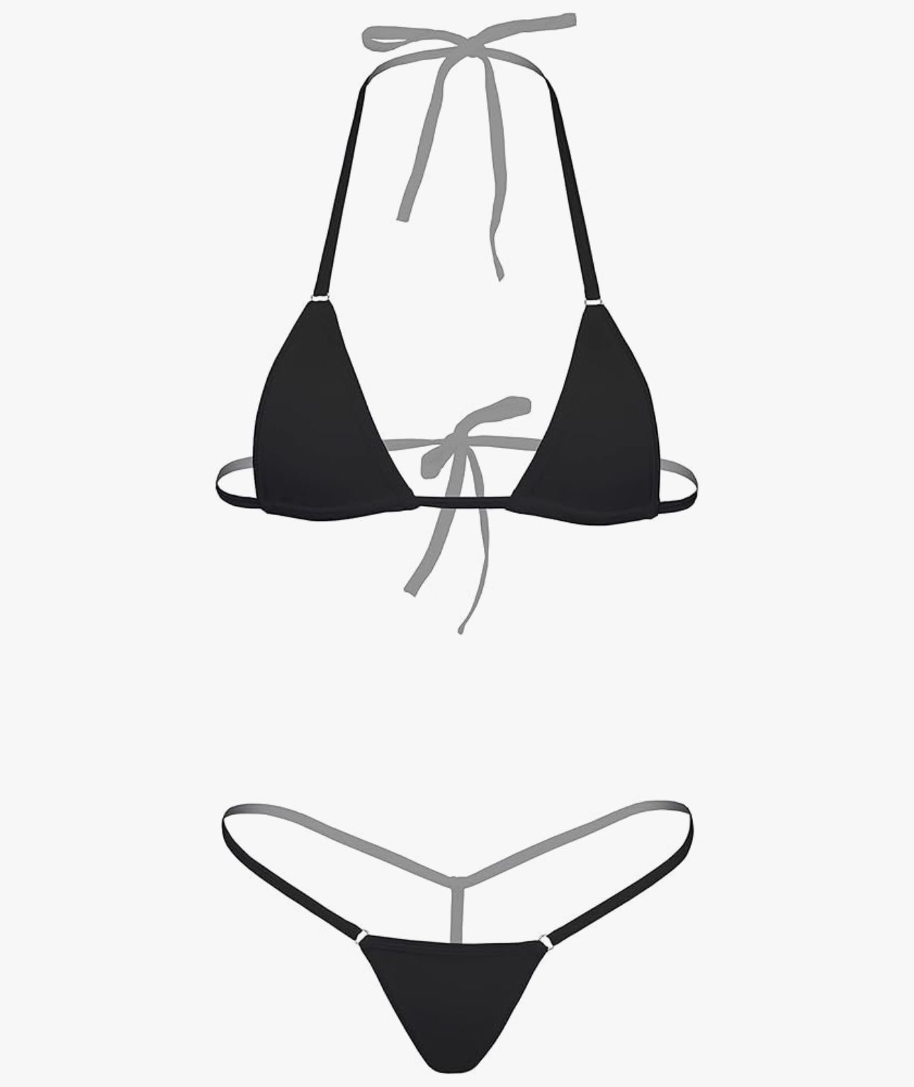 Mini Bikini Sets 2Pcs Swimwear G-String Bottom Swimsuit Micro Bikinis for Women