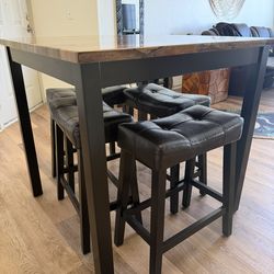 High Dinette Set With 4 Stools $111