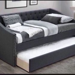 Brand New In Box Day Bed W/ Slats + Trundle  And 2 Mattresses. Pick Up  In  Long Beach