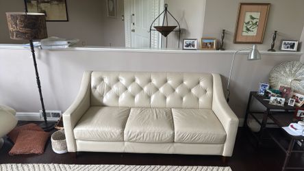 Cream leather couch