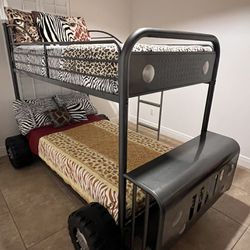 Twin Over Twin Jeep Bunk Bed with Mattresses