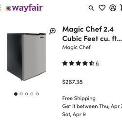 NWT 2.3 Cu Ft Auto Defrost Black Mini Fridge 