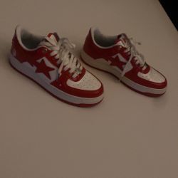 Bape Sta (Patent Leather White Red)