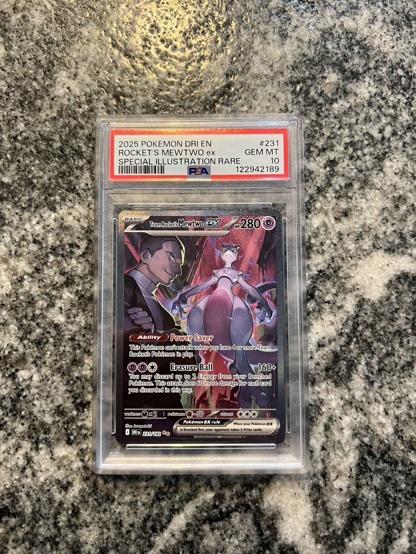 Team Rockets Mewtwo Ex SIR 231/182 PSA 10