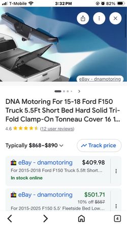 DNA MOTORING Truck Bed Top Hard Solid Tri-Fold Tonneau Cover Compatible with 2015-2024 Ford F150 5.5 ft Bed, New Upgrade, TTC-HARD-015