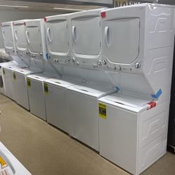 GUD27ESSMWW GE Stackable washer & Dryer Black Friday Month Savings 
