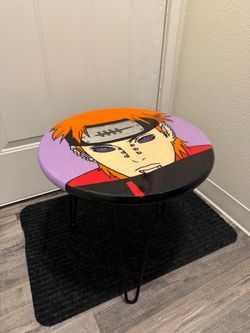 Custom painted side table! Pain from Naruto.