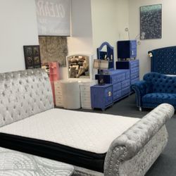 Queen Grey Bed On Sale 