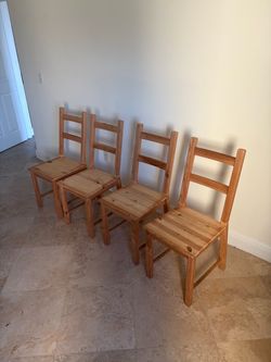 Set of 4 Wood Chairs - Ivar model (Ikea)