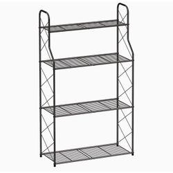 4 Tier Plant Stand Rack Indoory Outdoor Multiple Holder Shelf,Black