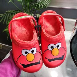 New Kid's Crocs Sesame Street Elmo Lined Clogs