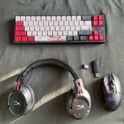 Wireless mouse, Headset, keyboard 