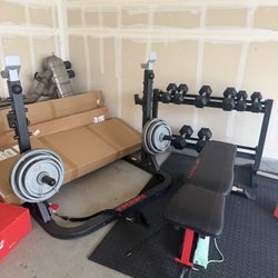 Home Gym Equipment – Dumbbells, Bench, Weights, Rack (Excellent Condition)