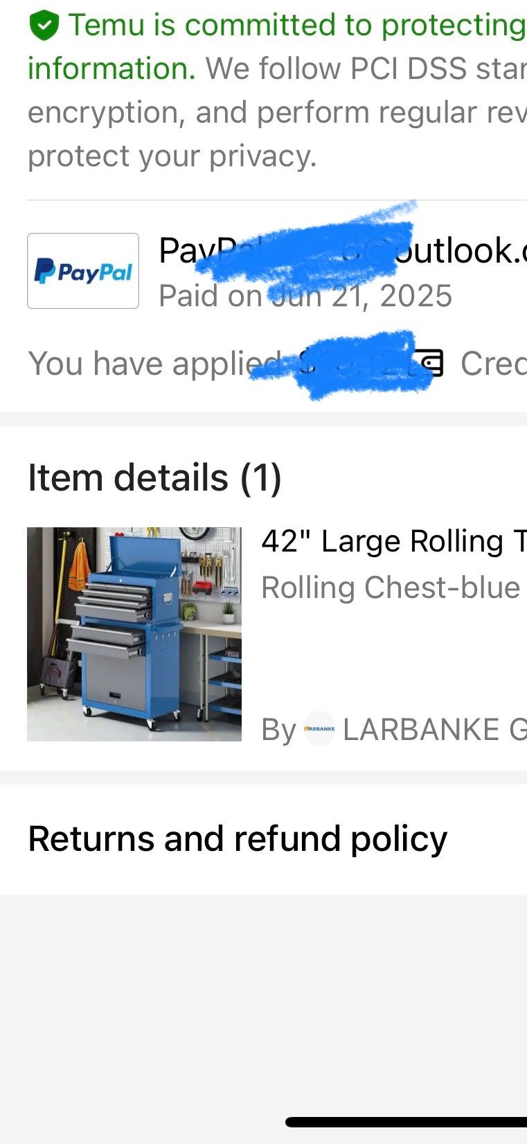 42” Rolling Tool Box