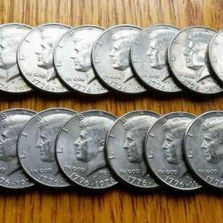 Roll of 20 Bicentennial 1776~1976 JFK John F Kennedy half dollar coins