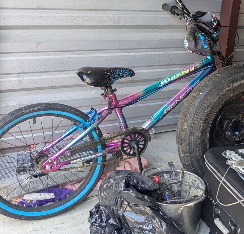 Genesis Illusion Child Bike, 20" Wheels, Kids Ages 7-13 Years, Blue/Purple
