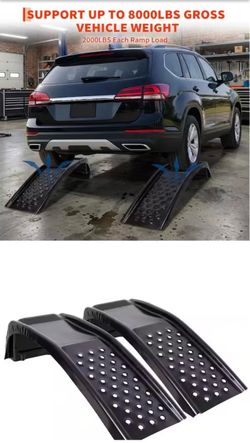 2-Piece Steel Car Ramps Kit, 8000 lbs. Capacity Auto Service Ramps for,Black