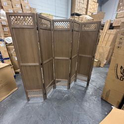 NEW, Privacy Screen Room Divider Panel - 67 Inch Tall Natural Wood Folding Partition Room Dividers, No-Assembly Required, Enhance Privacy and Aestheti