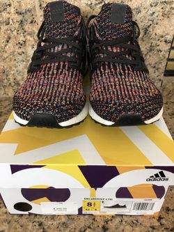 ADIDAS ULTRA BOOST MULTICOLOR RAINBOW SIZE 8.5 RETRO BRED YEEZY NMD