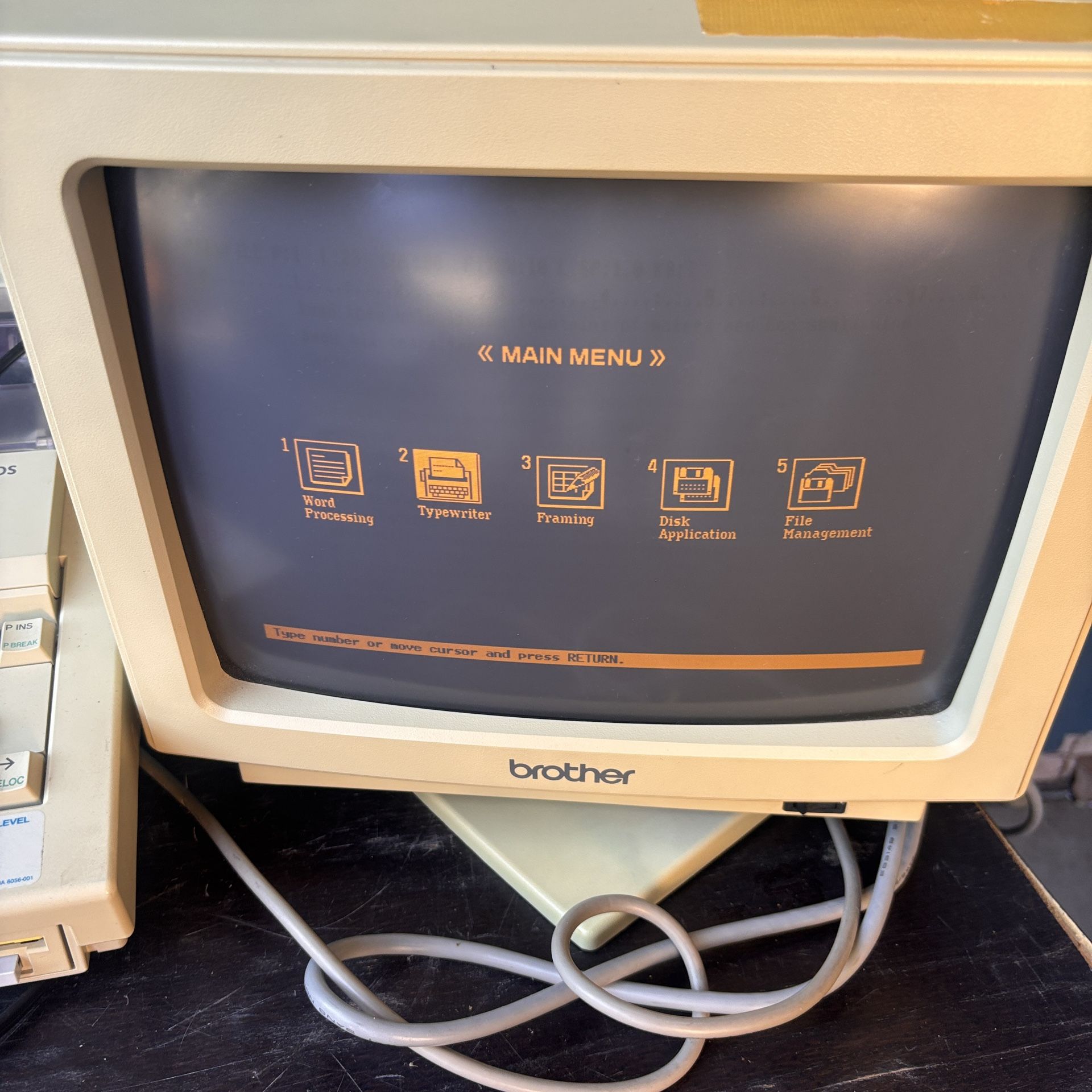 Vintage Brother CT-1050 12" Green Monochrome MDA TTL CRT ONLY Monitor - WORKS