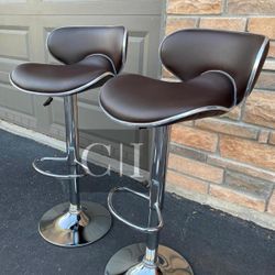 New 2 Brown Bar Stools 