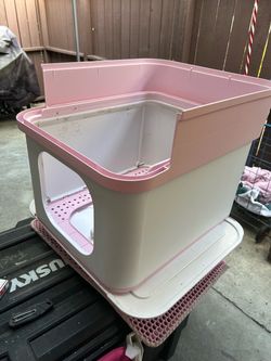 Large Top-Entry Cat Litter Box Pink
