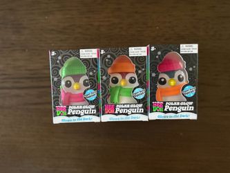 Nee Doh Polar Glow Penguin Squish Toys – Set of 3