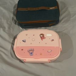 Hello Kitty New Brand Pink Lunch Box Keep Food Warm And Cold Microwave Safe (extra large 5 Compartment Leak Proof
