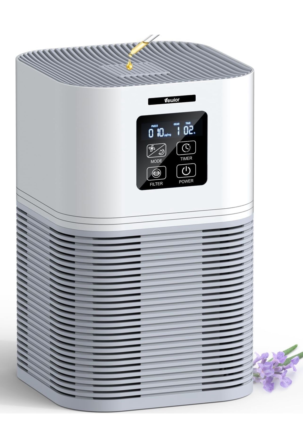 VEWIOR Air Purifiers for Home, Air Purifiers for Large Room up to 1200 sq.ft, H13 True HEPA Air Filter with Fragrance Sponge 6 Timers Quiet Air Cleane