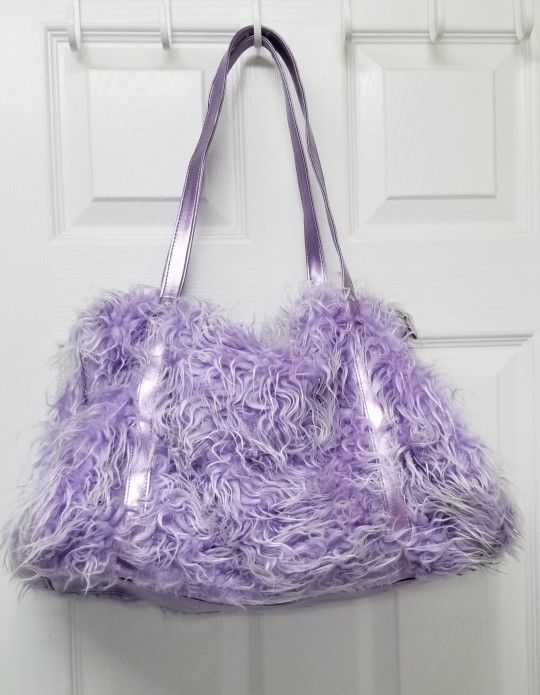 Purple Fur Shoulder Bag