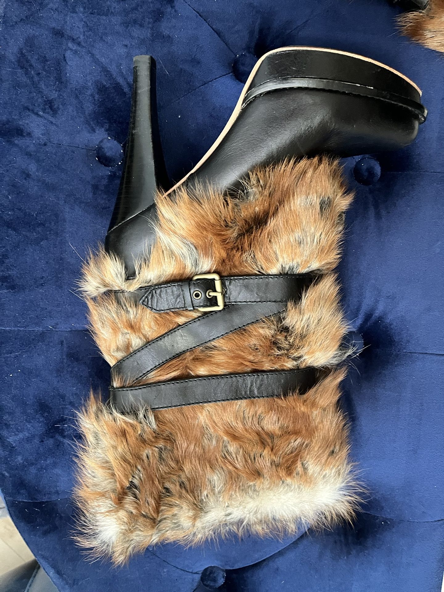 Ugg 4 Inch Leather And Fur Boots