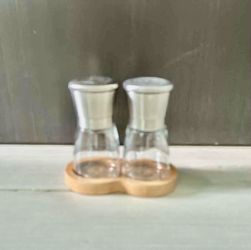 Glass Salt and Pepper Shaker Set with Tray