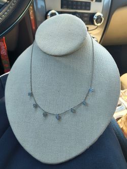 925 silver moon cut link with unknown blue gems/stones