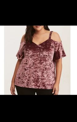 Torrid Plus Size Pink Velvet Top