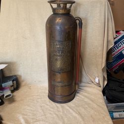 Vintage copper brass Pacific soda acid fire extinguisher Empty
