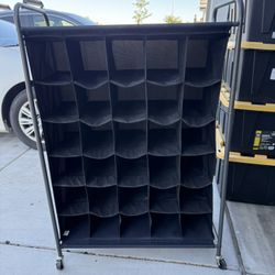 6 Tiers - 30 Pairs Shoe Organizer, Black