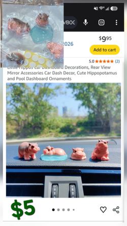 Mini hippos for car, desk, shelf