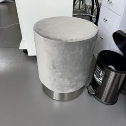 Grey Stool W/Silver Bottom 
