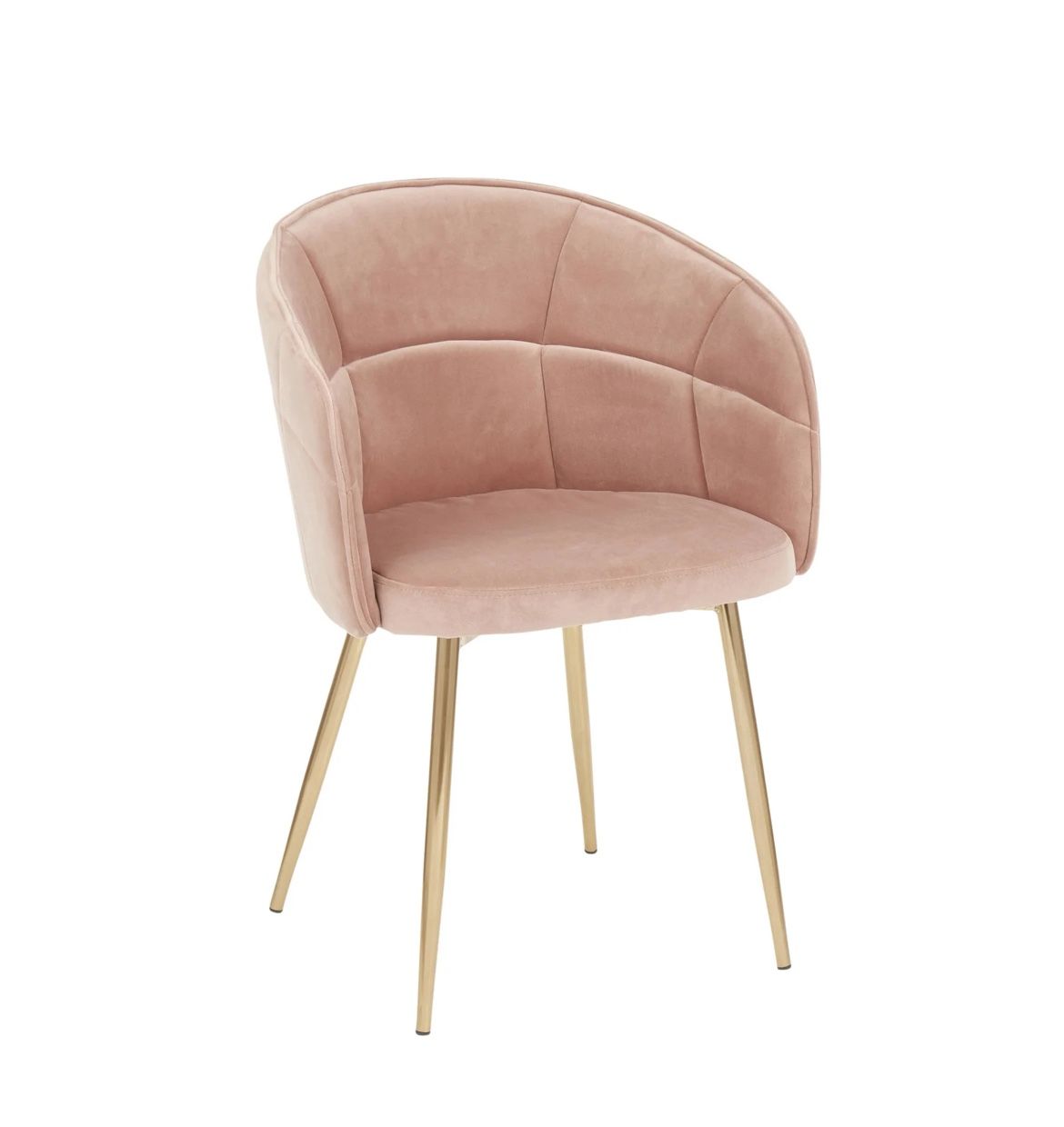 LumiSource Lindsey Velvet Pink And Gold Chair