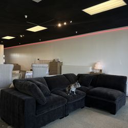NEW Modular Cloud Sofa Sectional With Ottoman Chaise in Chocolate Brown 