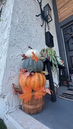 Stacked Pumpkin Fall Decor Topiary